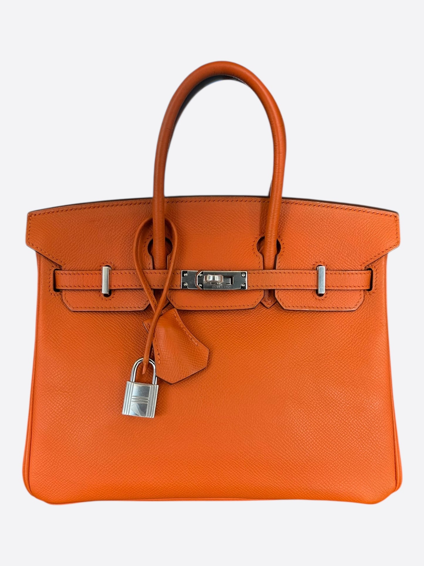 Hermes Orange Epsom & Palladium Hardware Birkin 25