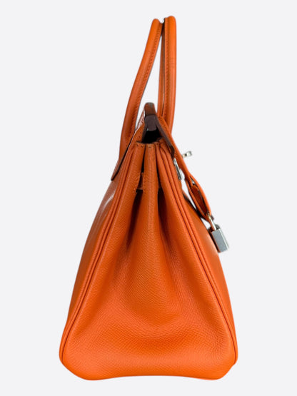 Hermes Orange Epsom & Palladium Hardware Birkin 25