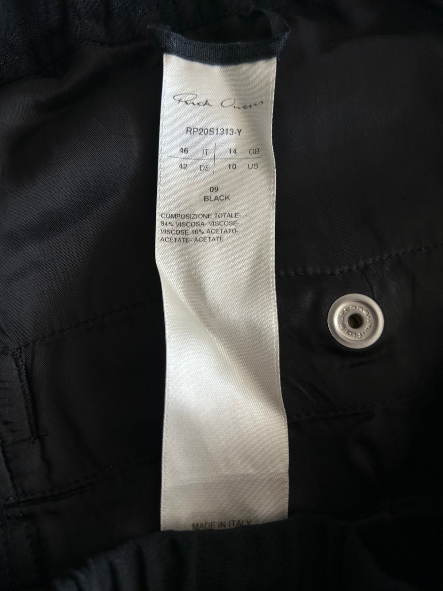 Rick Owens Black Tecuatl Zip Sweatpants