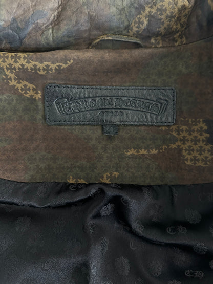 Chrome Hearts Camouflage Cross Jacquard Leather Vest
