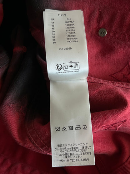 Louis Vuitton Black & Red Gradient Embroidered Monogram Denim Jacket