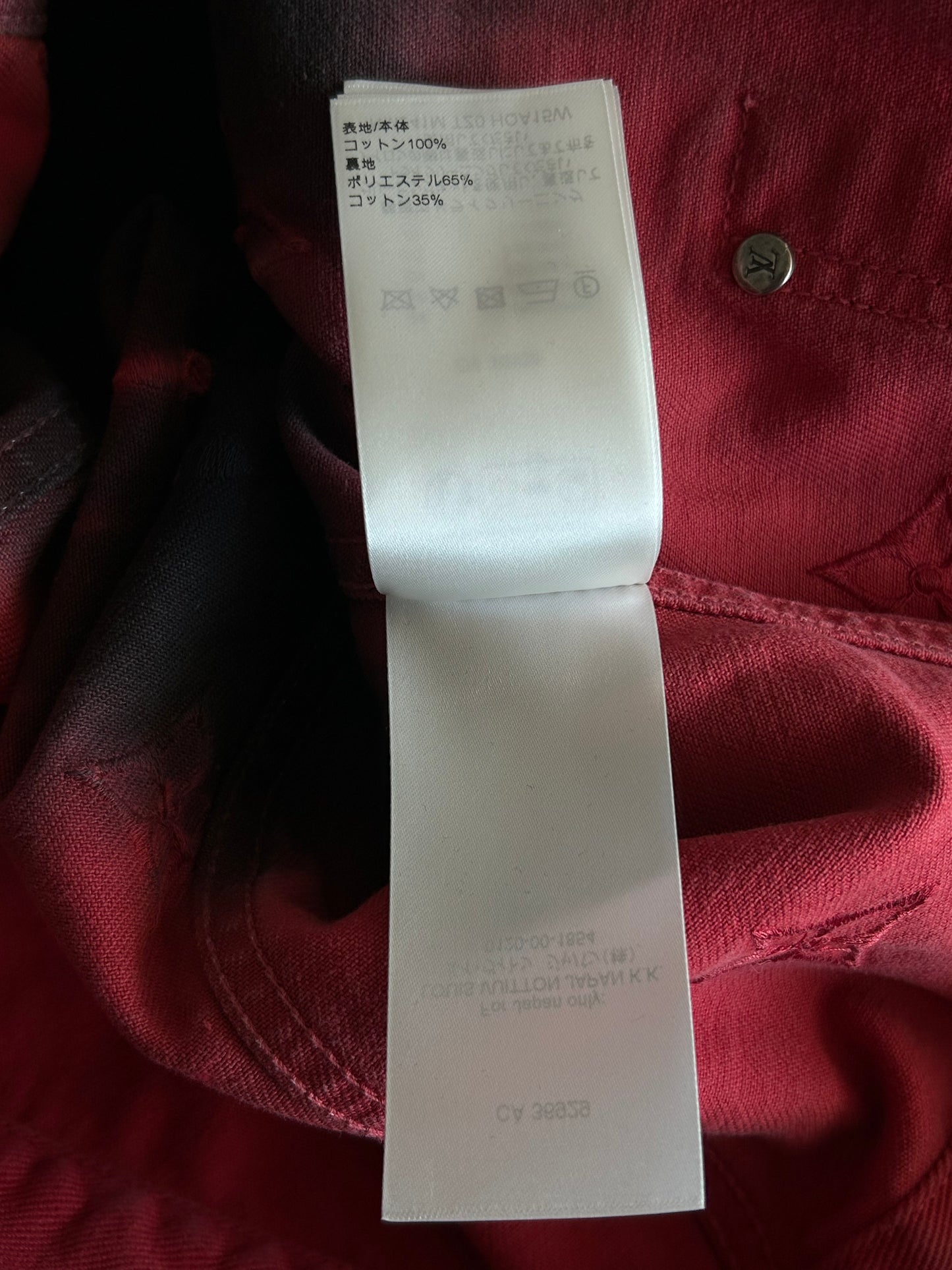 Louis Vuitton Black & Red Gradient Embroidered Monogram Denim Jacket