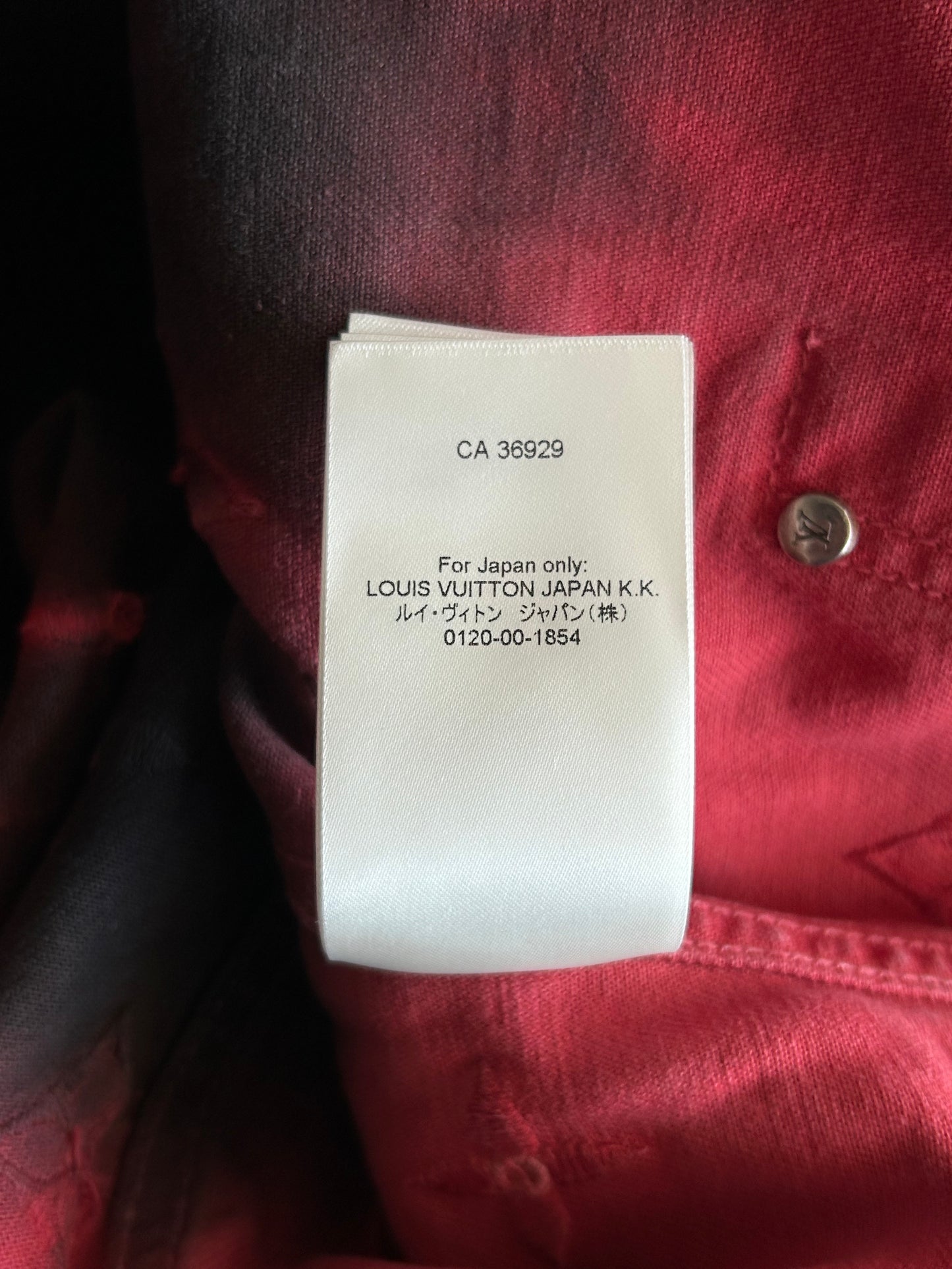 Louis Vuitton Black & Red Gradient Embroidered Monogram Denim Jacket