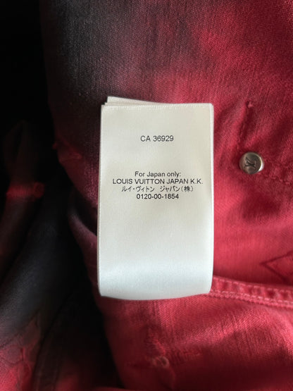 Louis Vuitton Black & Red Gradient Embroidered Monogram Denim Jacket