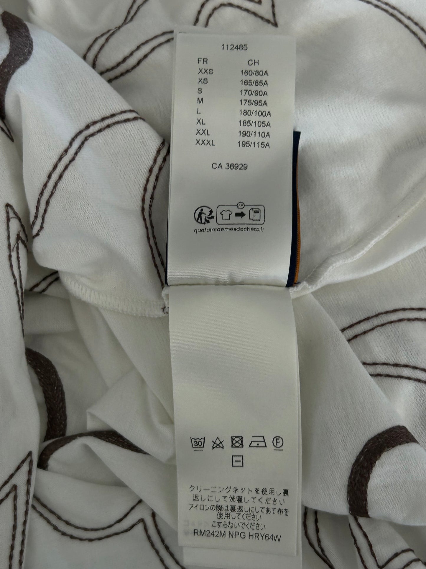 Louis Vuitton White & Brown Embroidered Graphic T-Shirt