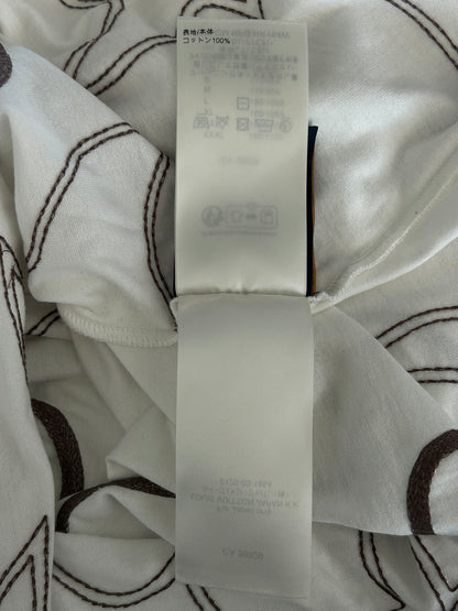Louis Vuitton White & Brown Embroidered Graphic T-Shirt