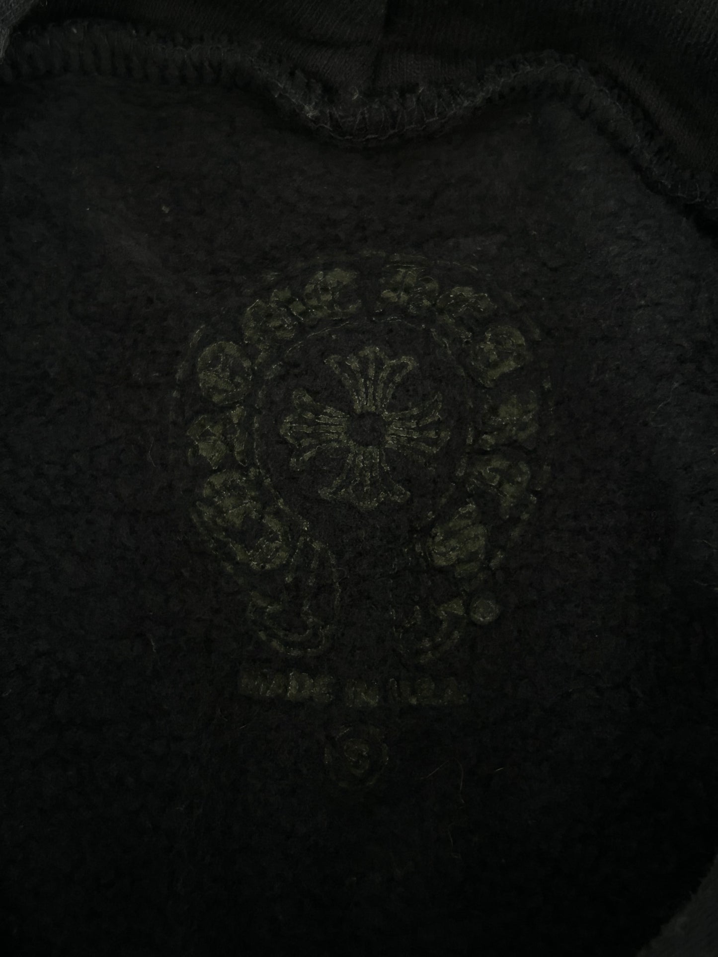 Chrome Hearts Navy & Yellow Script Logo Hoodie