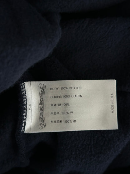 Chrome Hearts Navy & Yellow Script Logo Hoodie