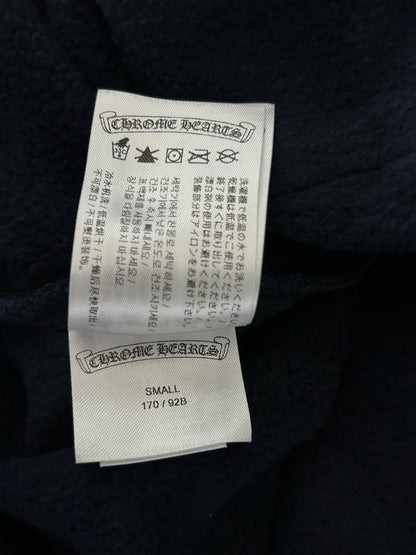 Chrome Hearts Navy & Yellow Script Logo Hoodie