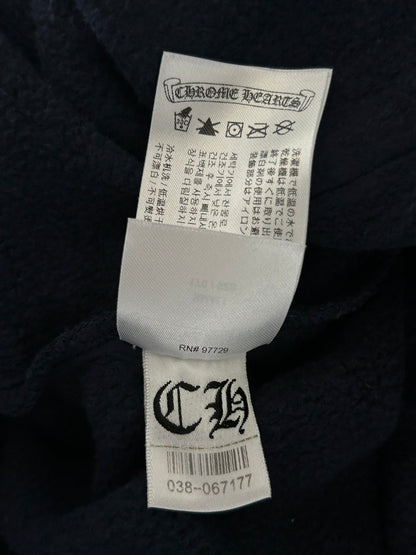 Chrome Hearts Navy & Yellow Script Logo Hoodie