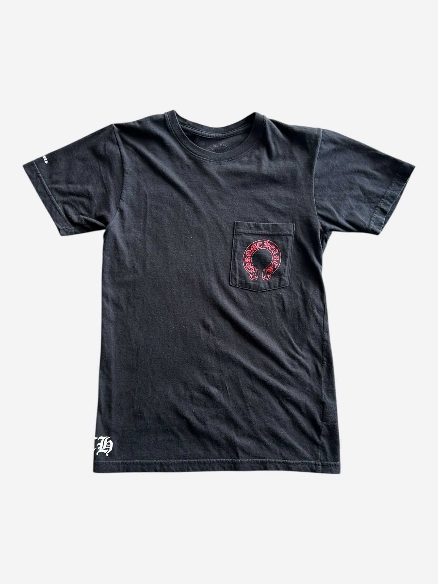 Chrome Hearts Black & Red Cemetery Horseshoe Logo T-Shirt