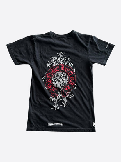 Chrome Hearts Black & Red Cemetery Horseshoe Logo T-Shirt