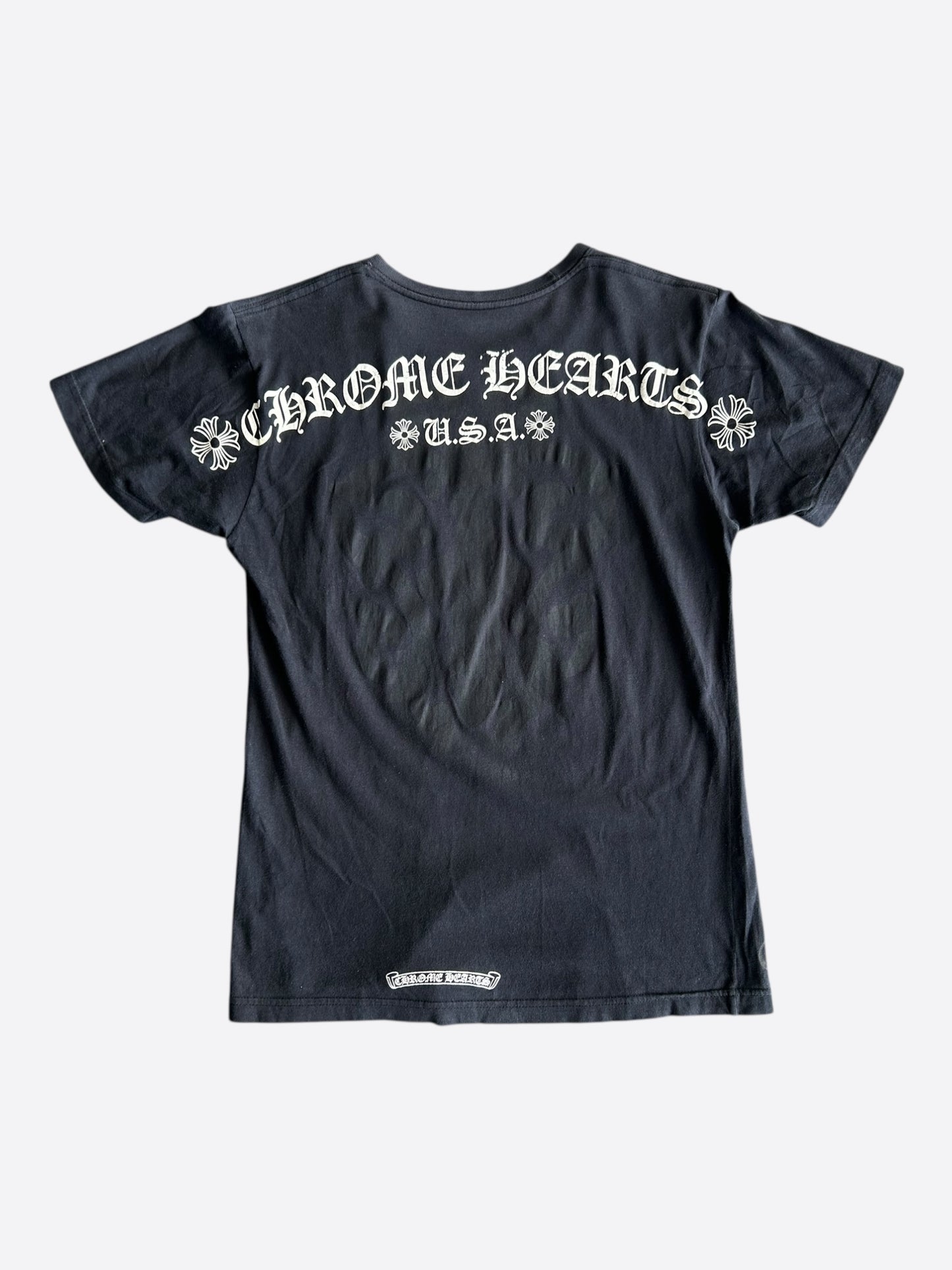 Chrome Hearts Black & White Dagger Logo T-Shirt
