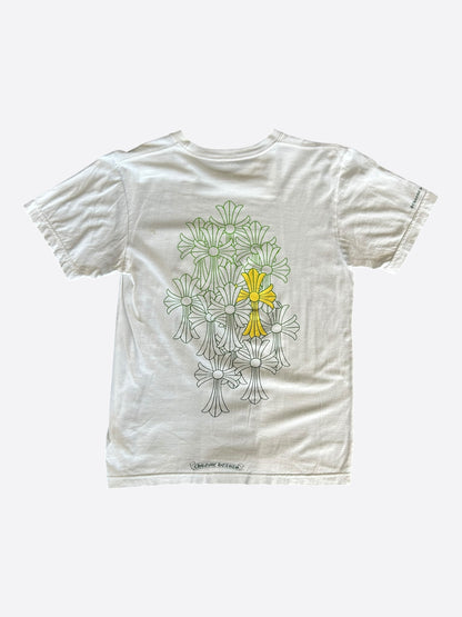 Chrome Hearts White & Green Cemetery Cross Logo T-Shirt