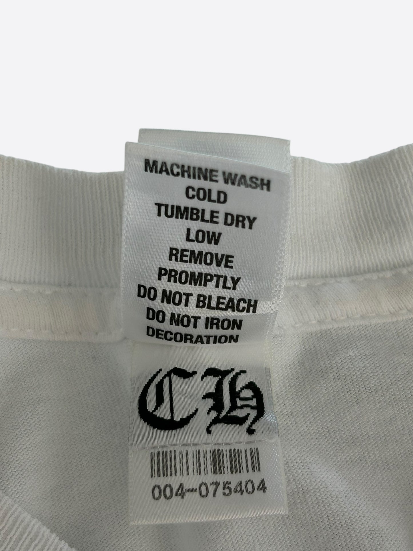 Chrome Hearts White & Black Horseshoe Scroll Logo T-Shirt