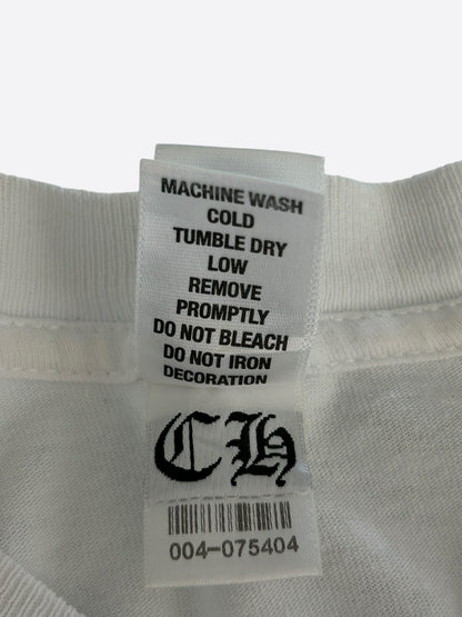 Chrome Hearts White & Black Horseshoe Scroll Logo T-Shirt