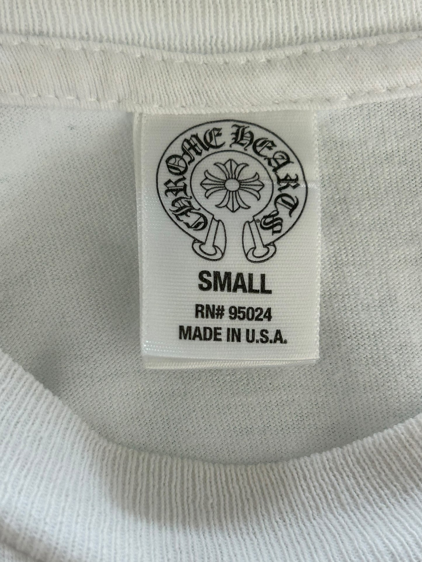Chrome Hearts White & Black Horseshoe Scroll Logo T-Shirt
