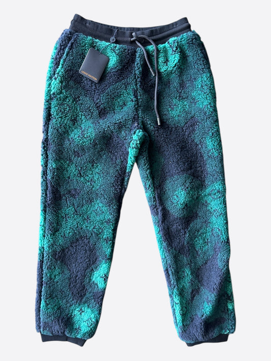 Louis Vuitton Green Camouflage Monogram Fleece Sweatpants