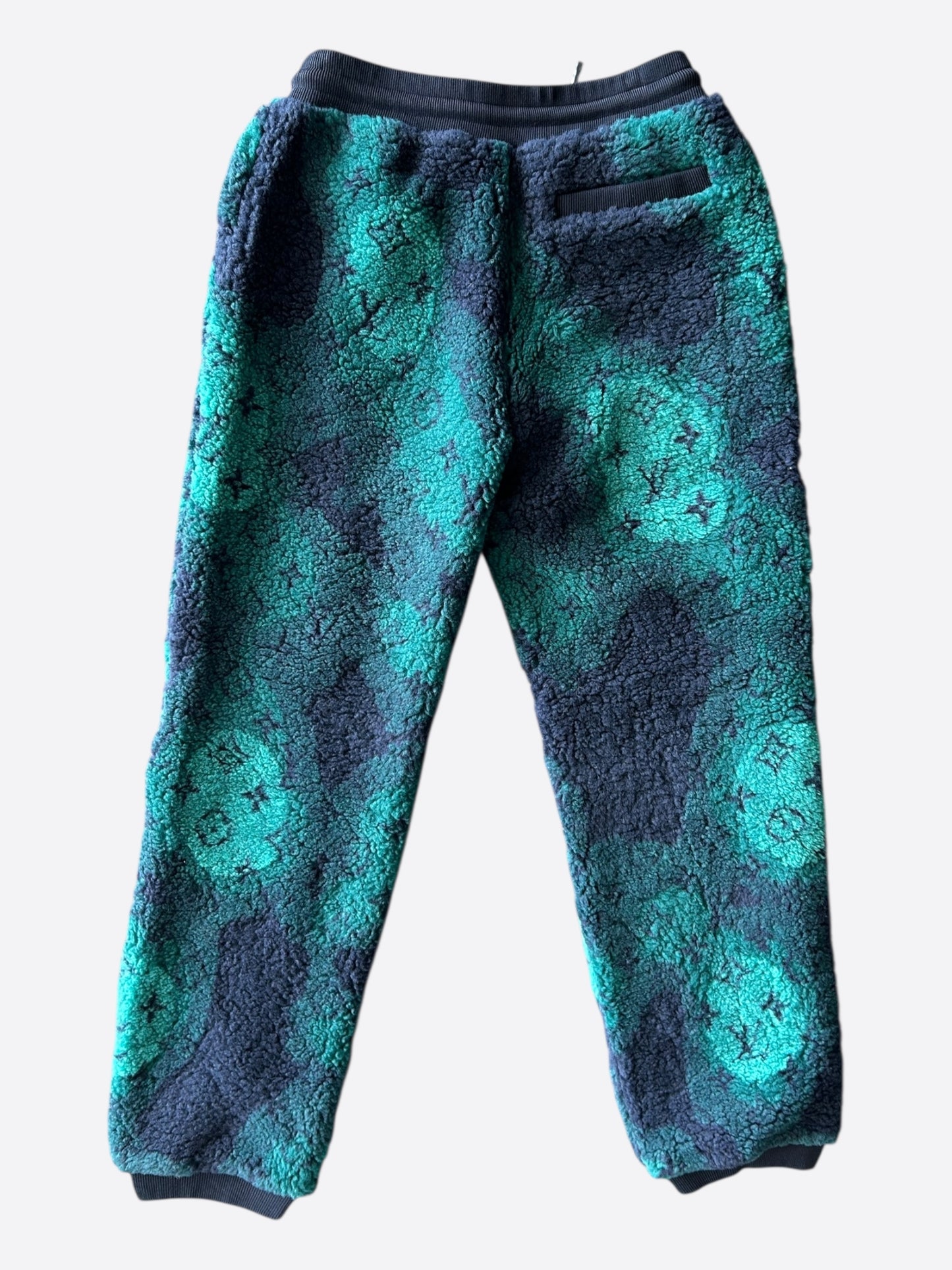Louis Vuitton Green Camouflage Monogram Fleece Sweatpants