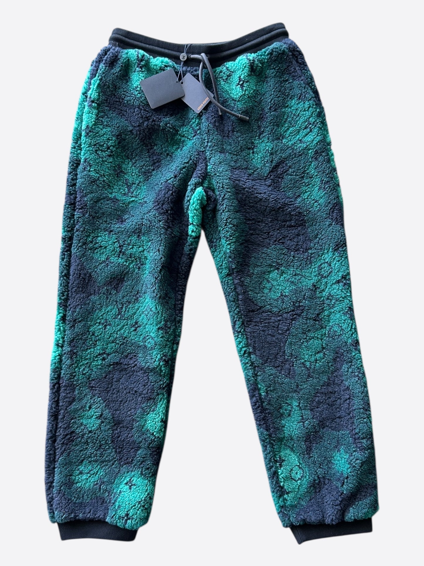 Louis Vuitton Green Camouflage Monogram Fleece Sweatpants