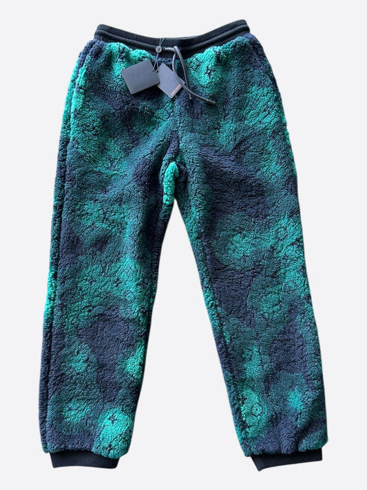 Louis Vuitton Green Camouflage Monogram Fleece Sweatpants