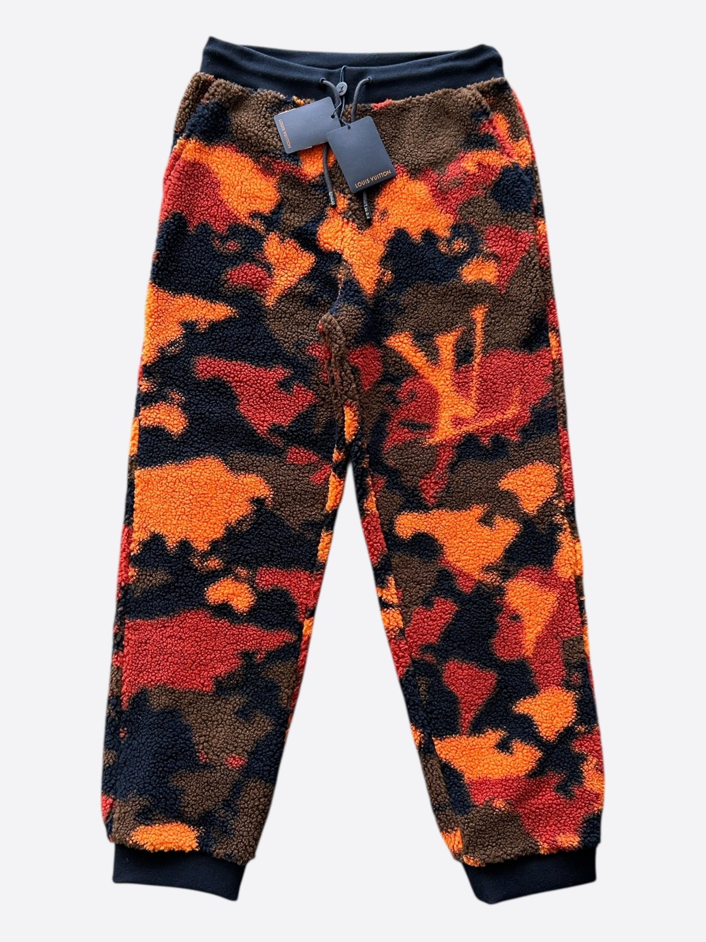 Louis Vuitton Orange Camouflage Fleece Sweatpants
