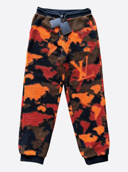 Louis Vuitton Orange Camouflage Fleece Sweatpants