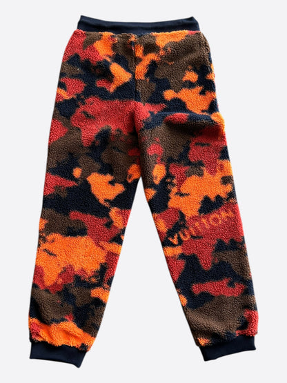 Louis Vuitton Orange Camouflage Fleece Sweatpants