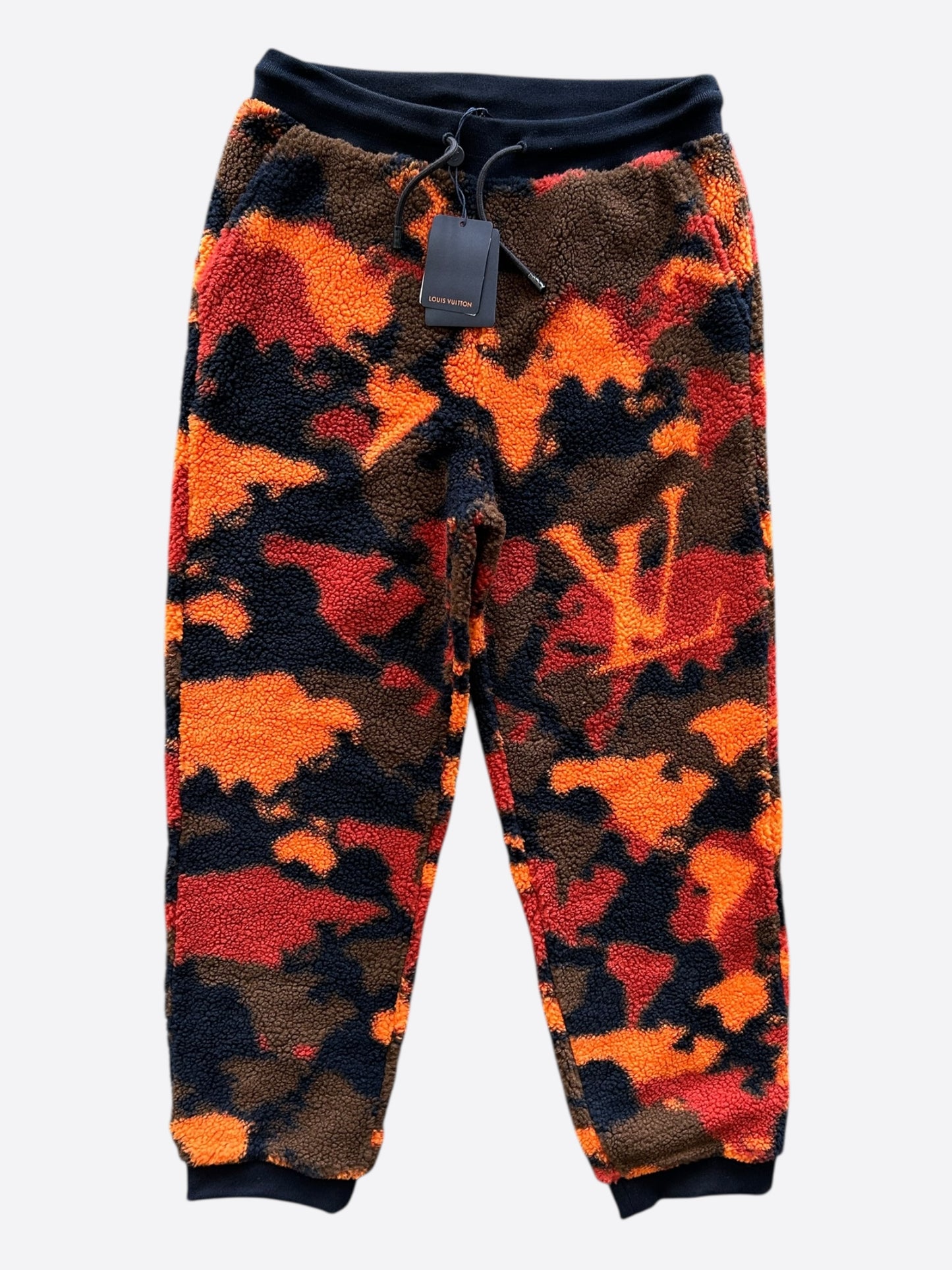 Louis Vuitton Orange Camouflage Fleece Sweatpants