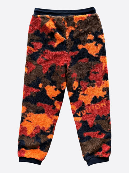 Louis Vuitton Orange Camouflage Fleece Sweatpants