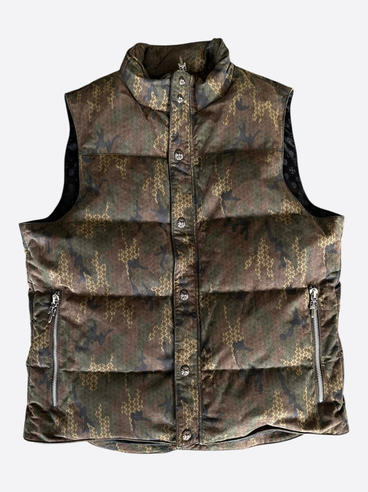 Chrome Hearts Camouflage Cross Jacquard Leather Vest