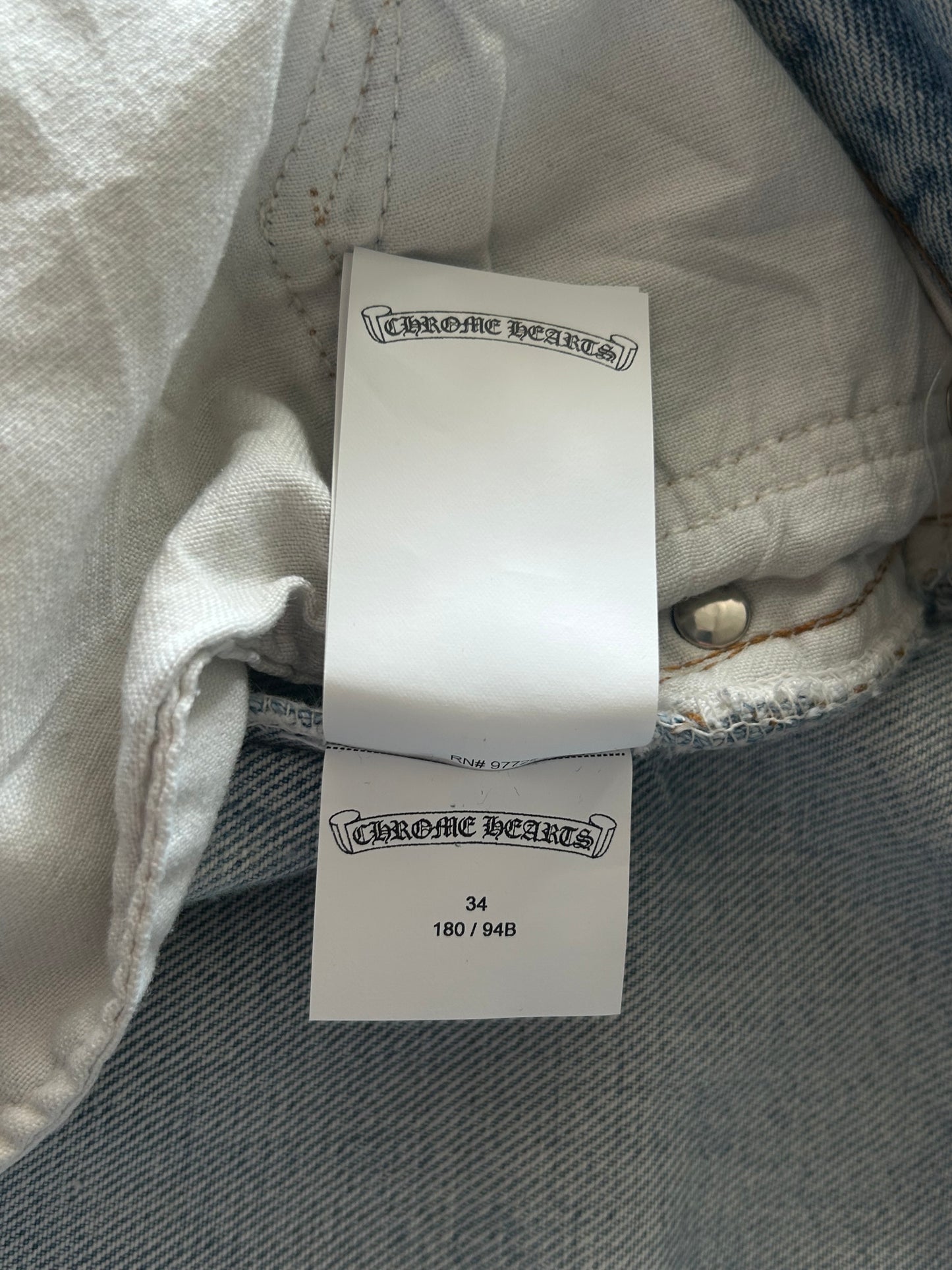 Chrome Hearts Levi's Blue & Black Cross Patch Jeans