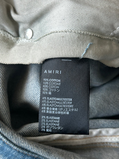 Amiri Blue Distressed Knee Jeans