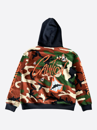 Chrome Hearts Matty Boy Camouflage Caution Zip Up Hoodie