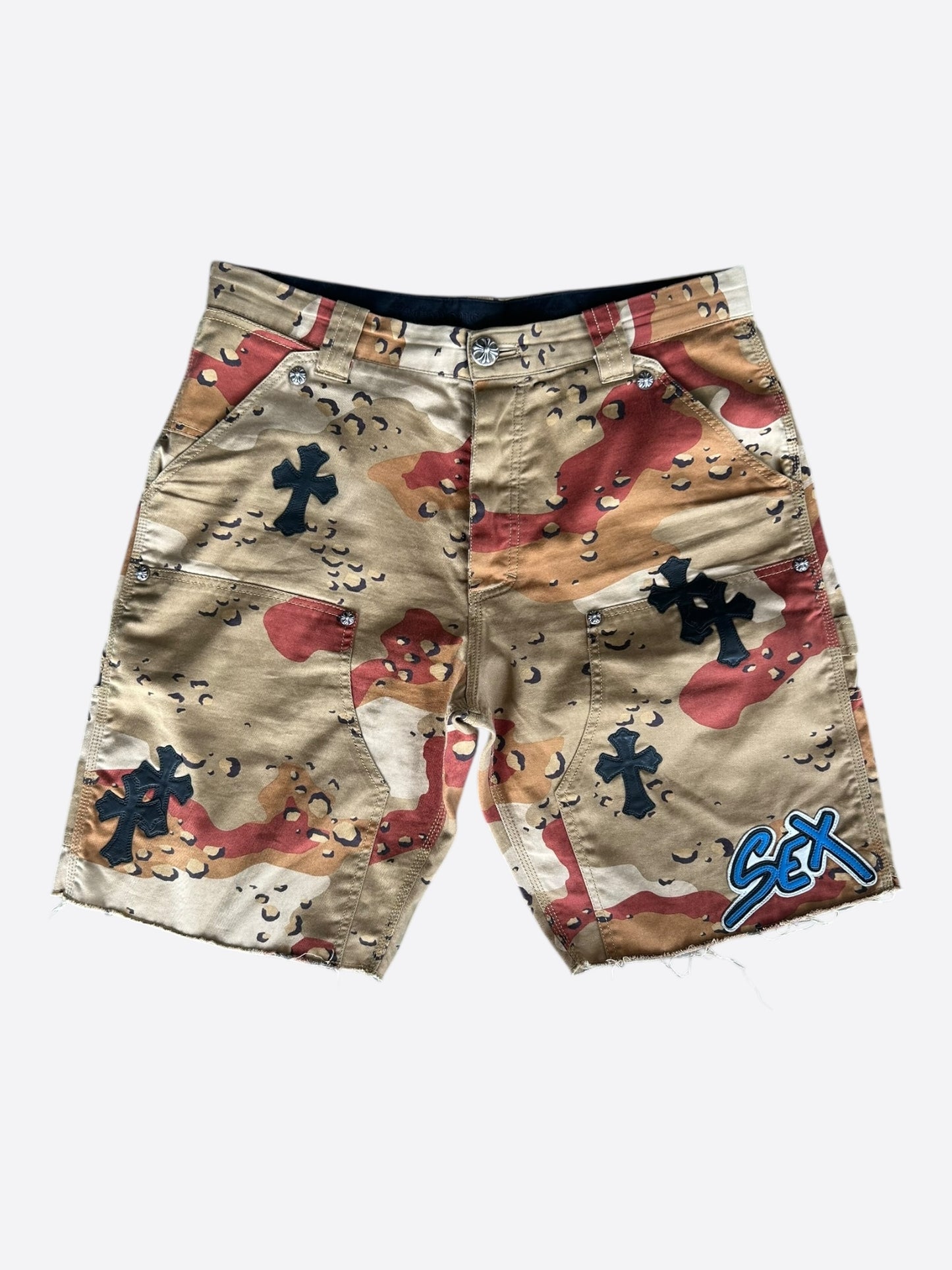 Chrome Hearts Camouflage Sex Records Cross Patch Carpenter Shorts