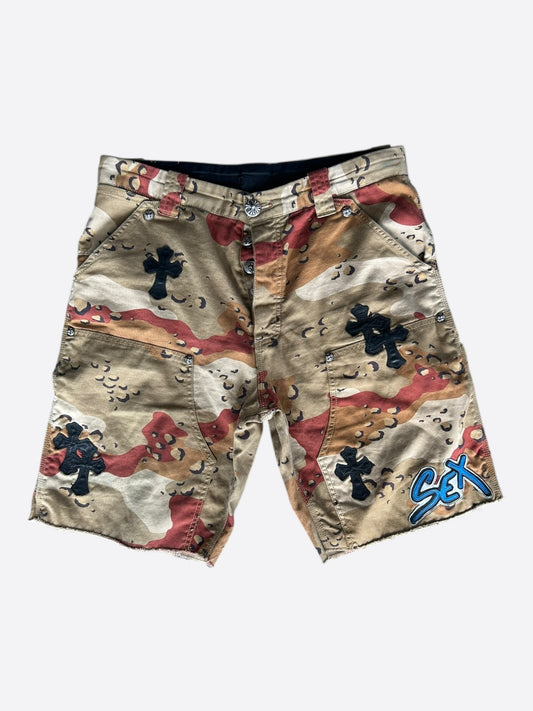 Chrome Hearts Camouflage Sex Records Cross Patch Carpenter Shorts