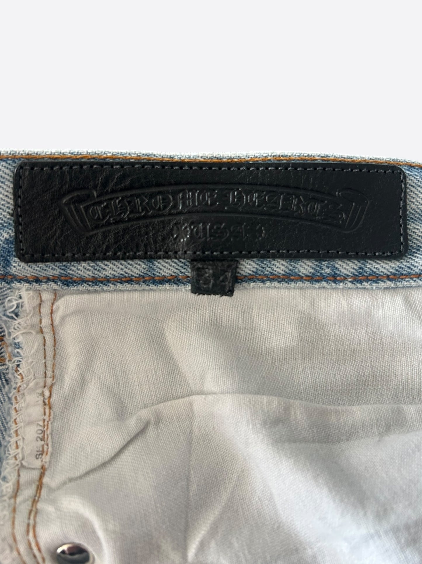 Chrome Hearts Levi's Blue & Black Cross Patch Jeans