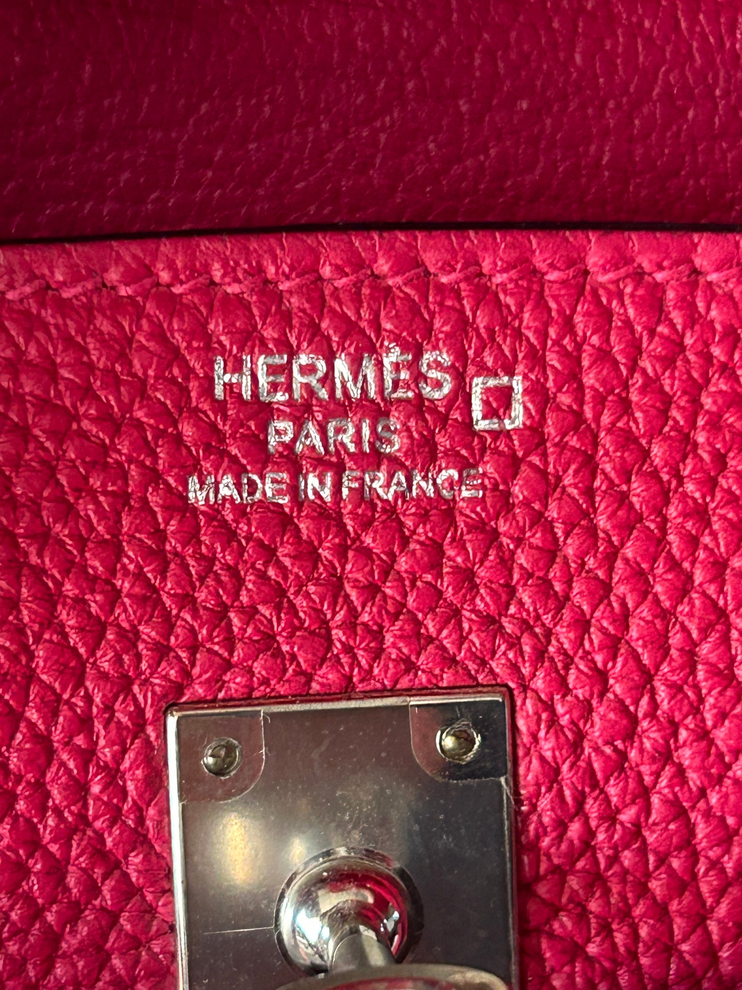 Hermes Pink Frambois Togo &  Crocodile Touch Birkin 25