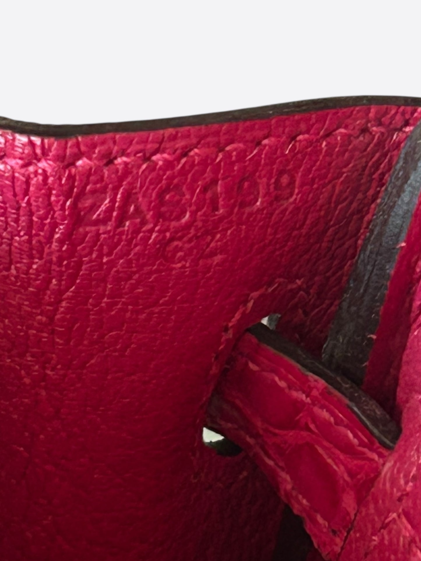 Hermes Pink Frambois Togo &  Crocodile Touch Birkin 25