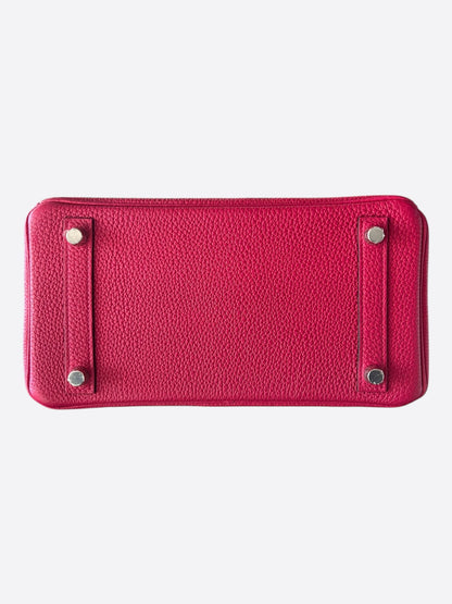 Hermes Pink Frambois Togo &  Crocodile Touch Birkin 25