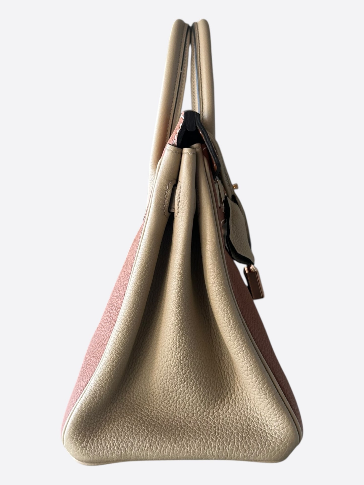 Hermes Brown Bi-Color Togo & Palladium Hardware Birkin 25