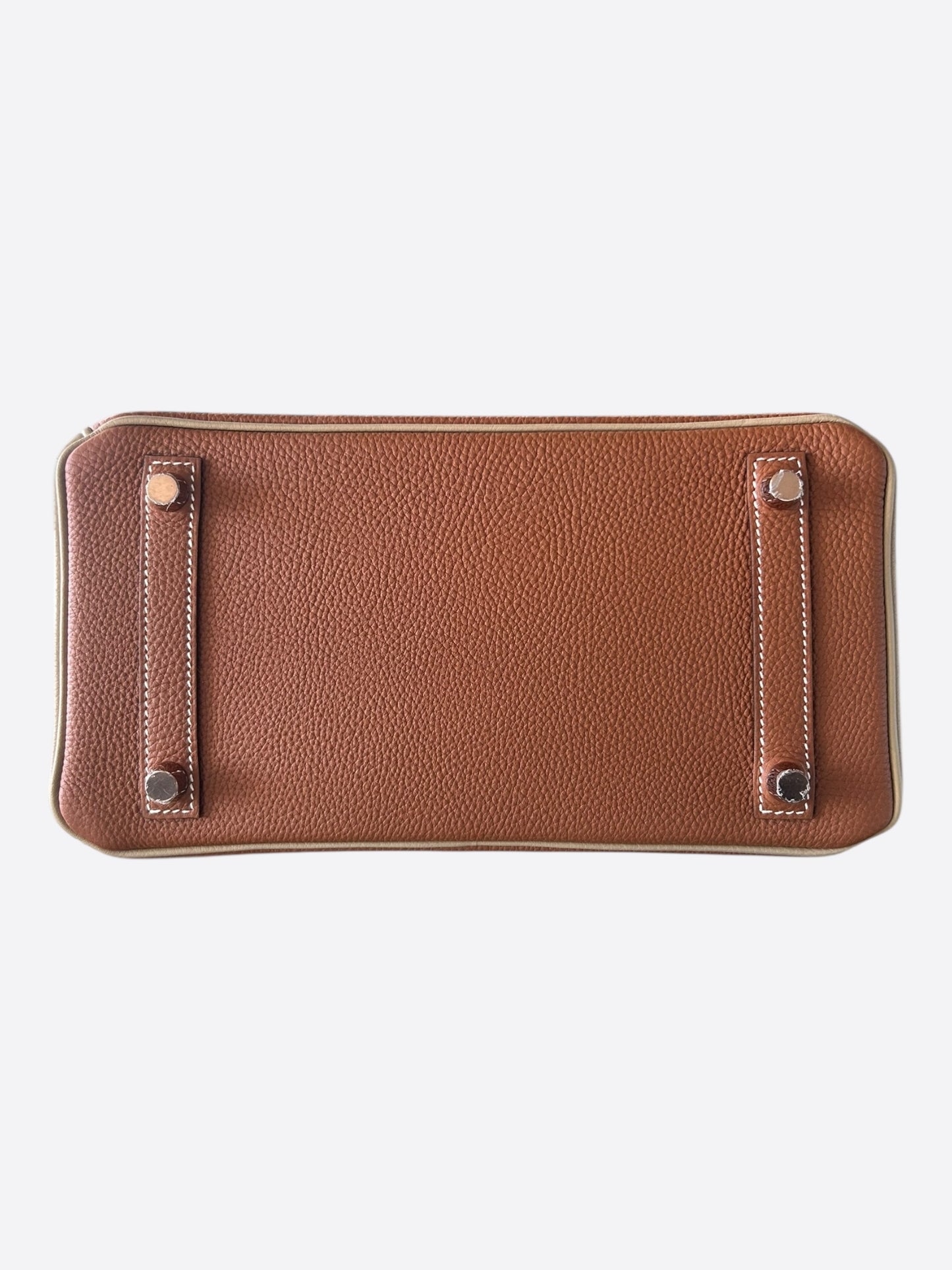 Hermes Brown Bi-Color Togo & Palladium Hardware Birkin 25