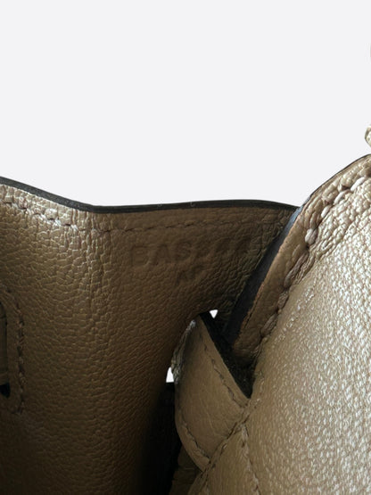 Hermes Brown Bi-Color Togo & Palladium Hardware Birkin 25