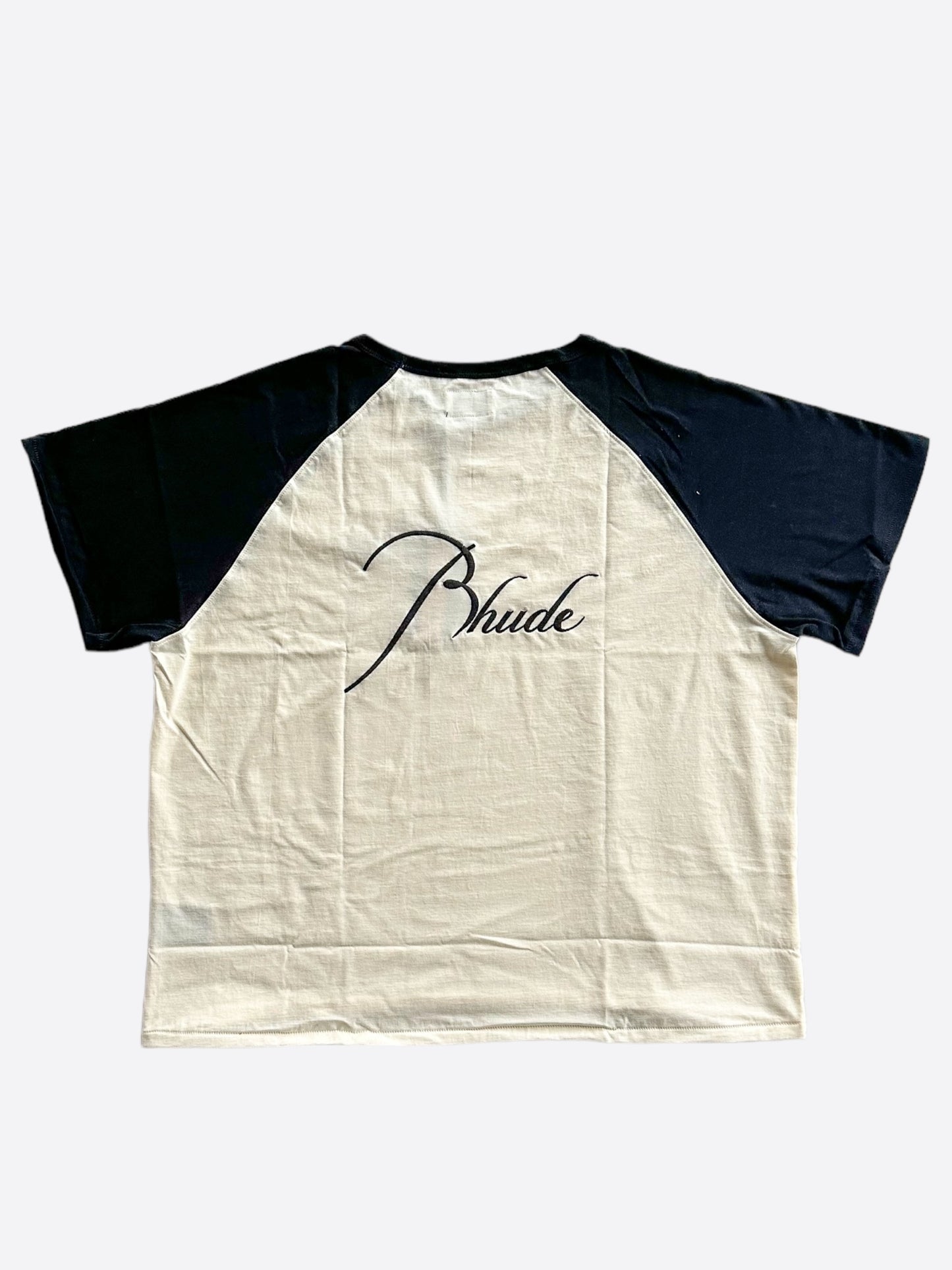 Rhude White & Black Raglan Embroidered Logo T-Shirt