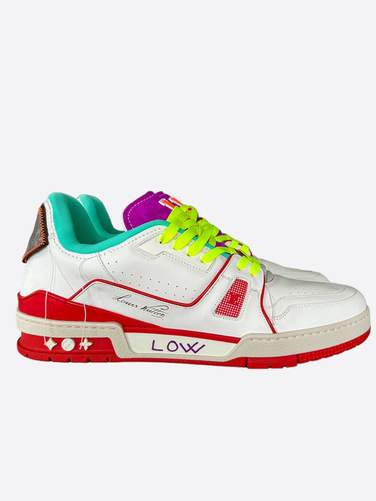 Louis Vuitton White & Red Paris Exclusive Trainer