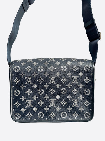 Louis Vuitton Chapman Brothers Blue Savane Monogram Lion Messenger Bag