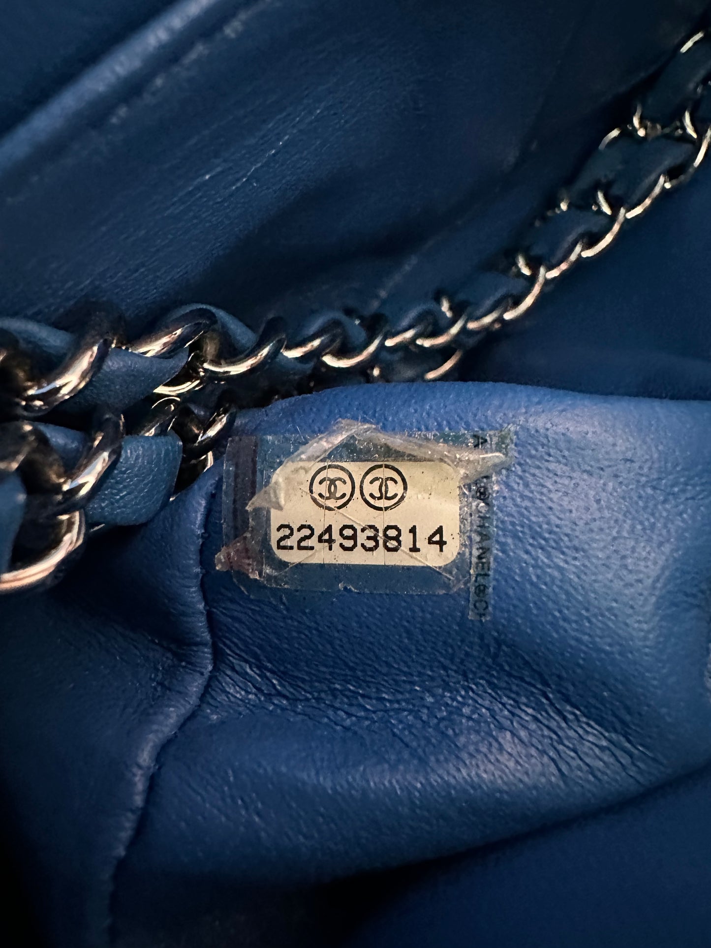 Chanel Blue Quilted Lambskin Medium Flap Bag