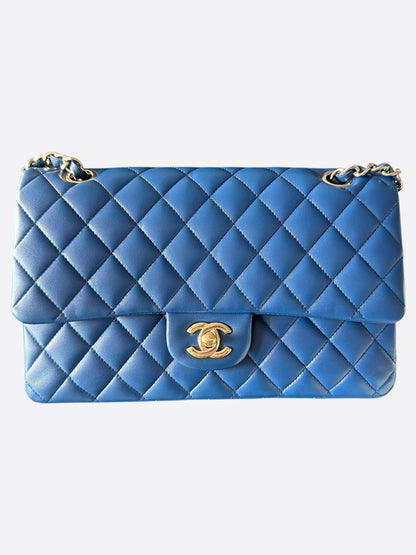 Chanel Blue Quilted Lambskin Medium Flap Bag