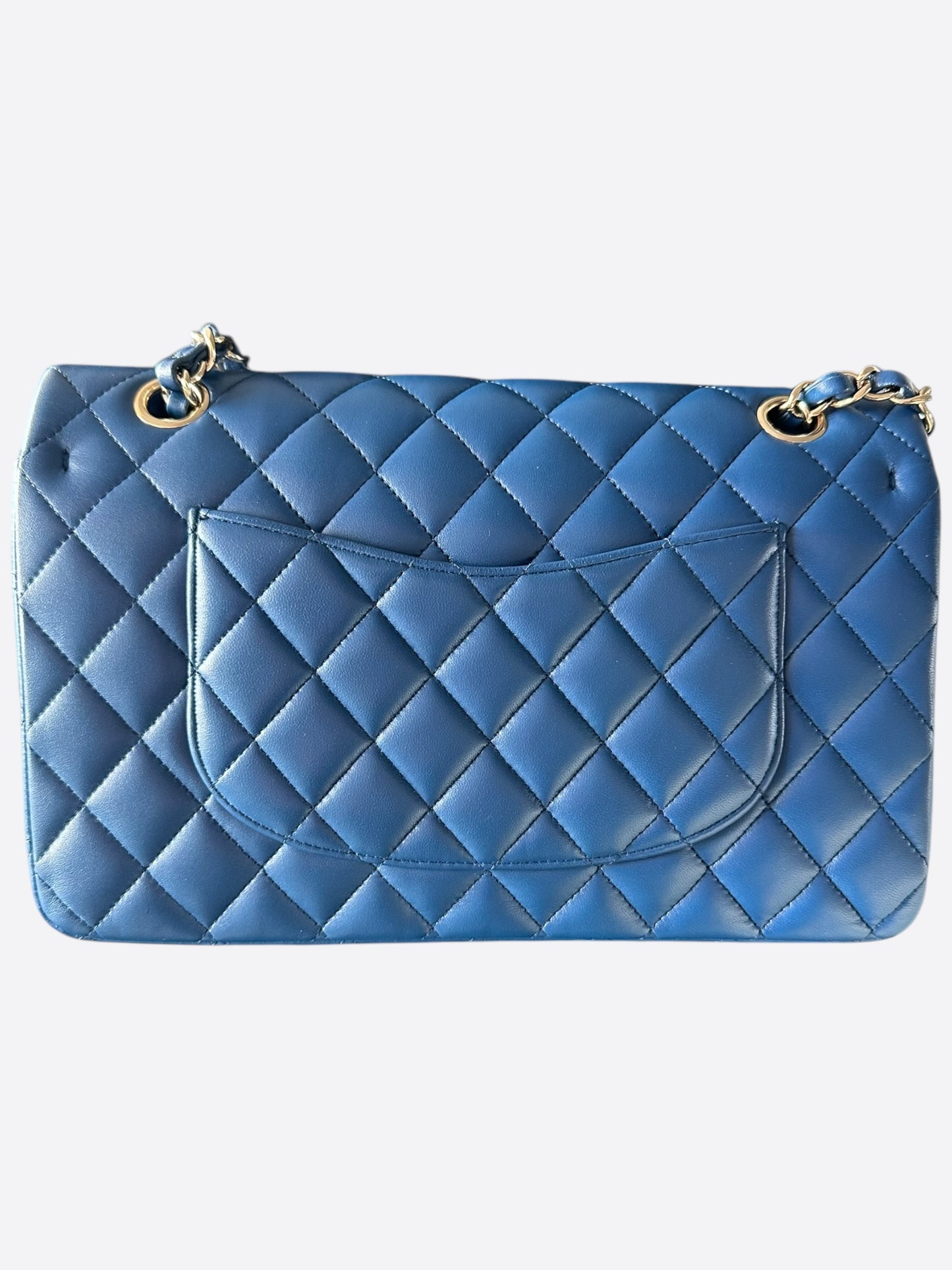 Chanel Blue Quilted Lambskin Medium Flap Bag