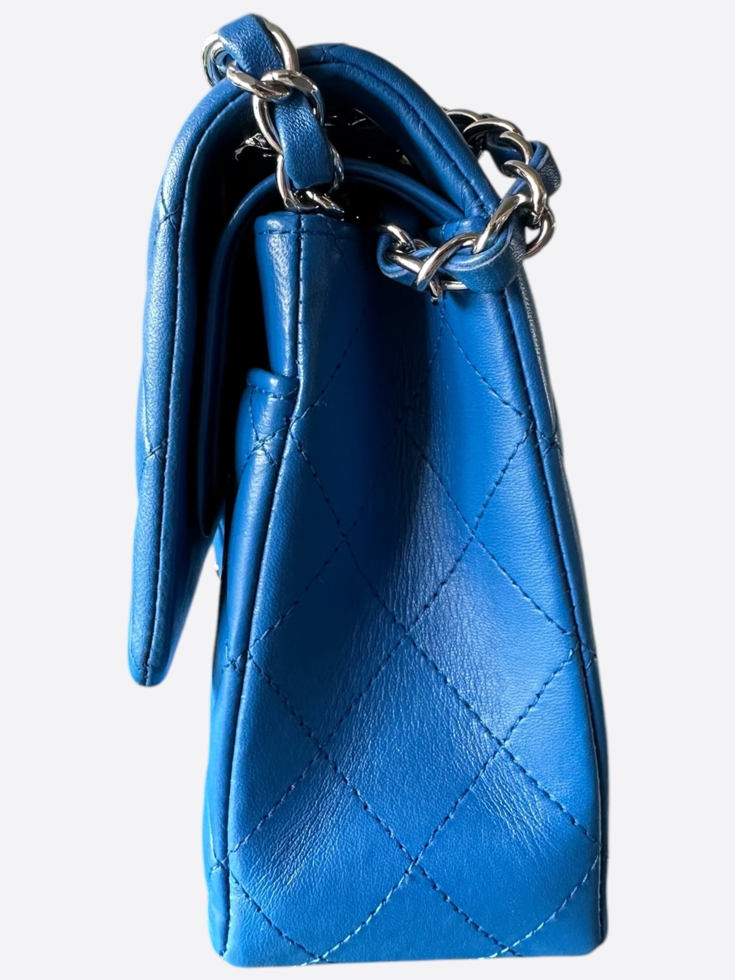 Chanel Blue Quilted Lambskin Medium Flap Bag